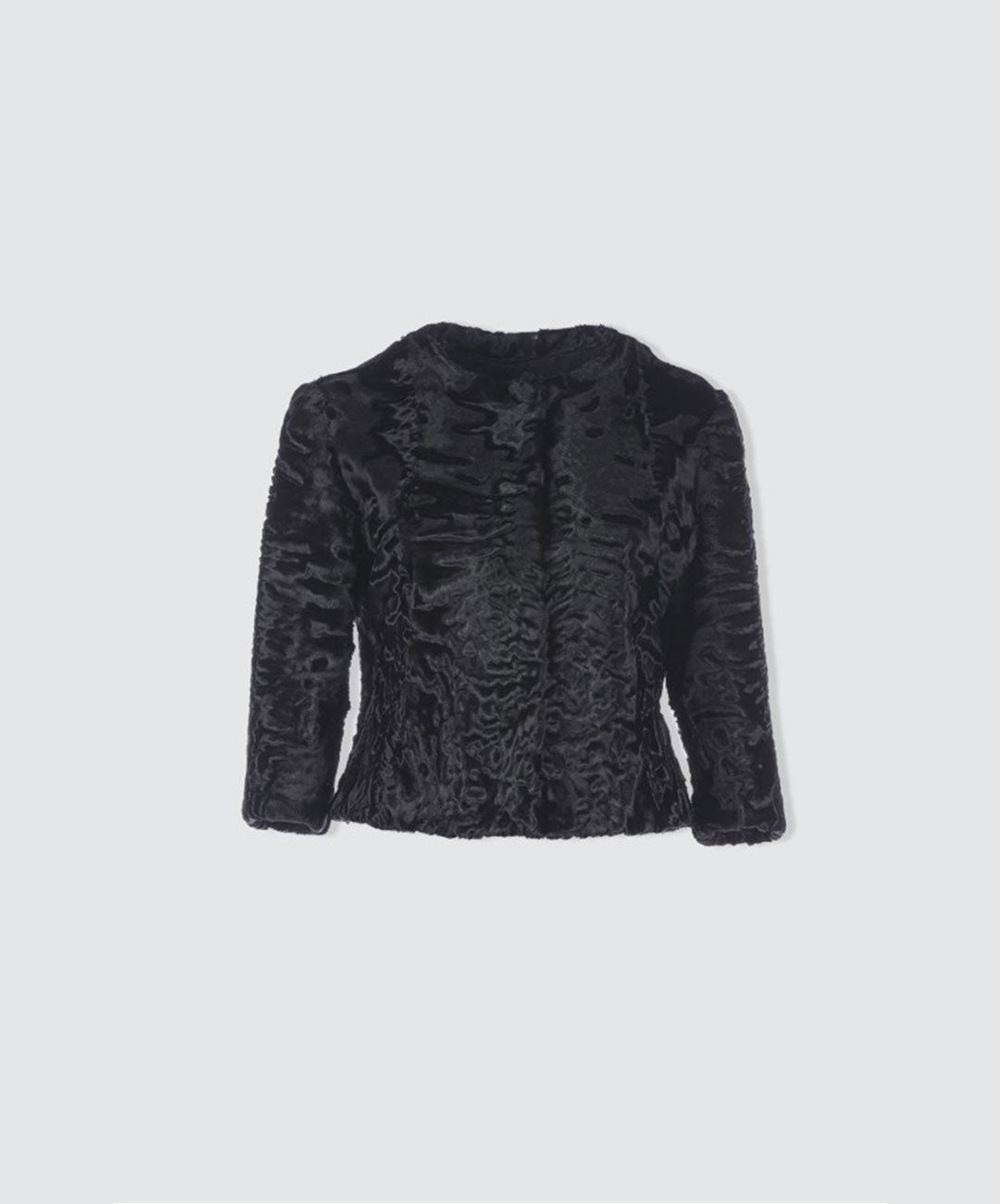 Kurze schwarze Swakara-Jacke für Damen