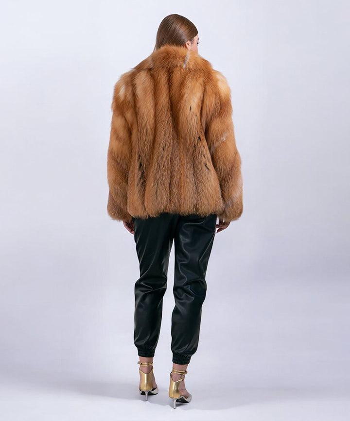 Women's Classic Red Fox Fur Coat