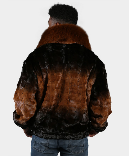 Braune Nerzpelzjacke für Herren