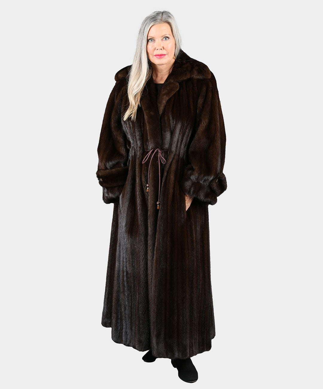 Women's Natural Mahogany Mink Fur Coat