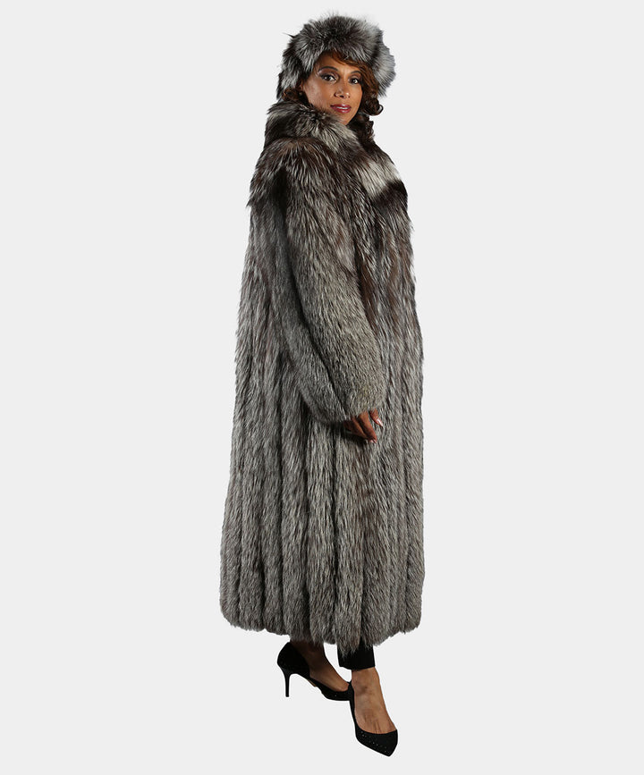 Women's Silver Fox Fur Coat