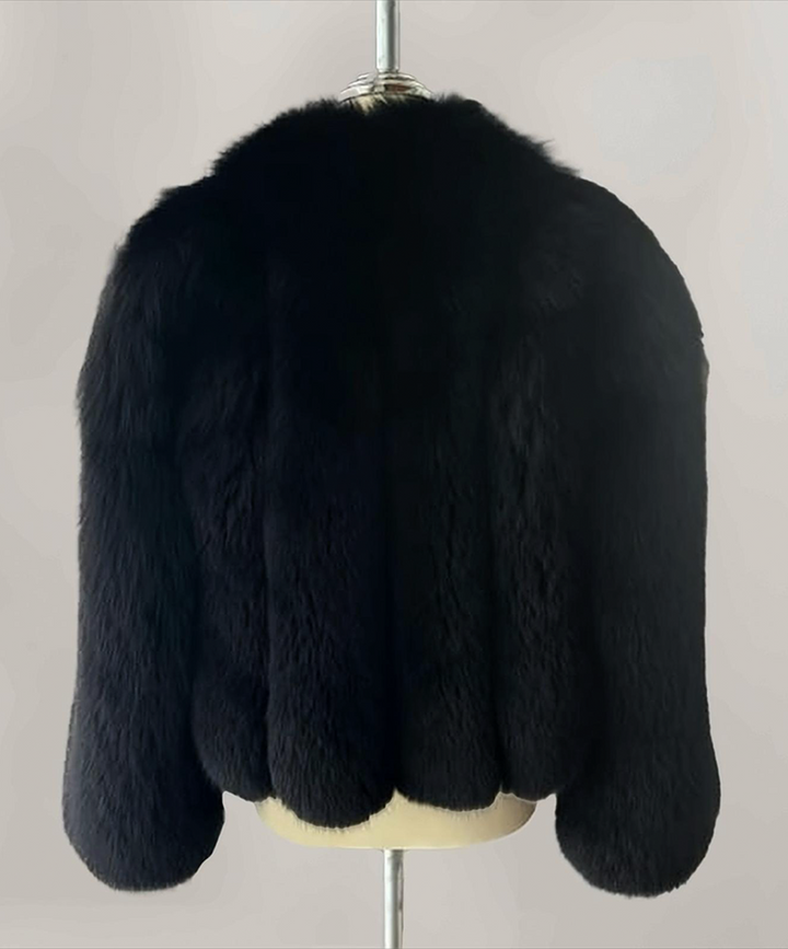 Saga Fox Women's Black Short Fox Fur Jacket