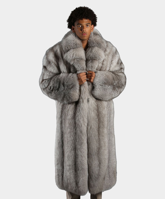 Glacier Fox Fur Long Coat