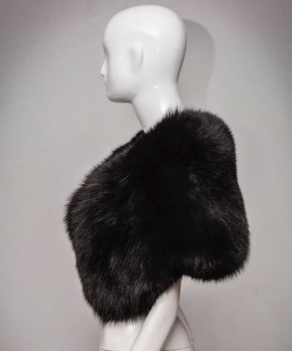 Puritanischer Schulterschal für Damen, tiefschwarz