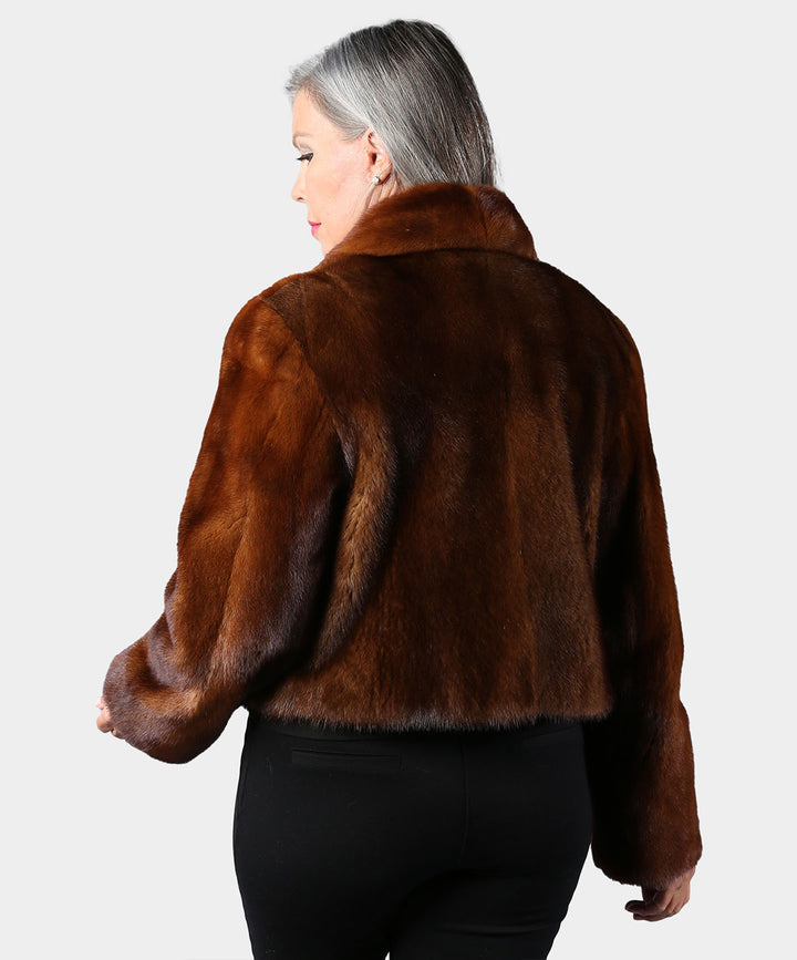Women's Brown Female Mink Fur Bolero Jacket