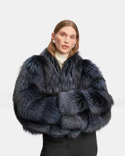 Midnight Blue Fox Fur Jacket