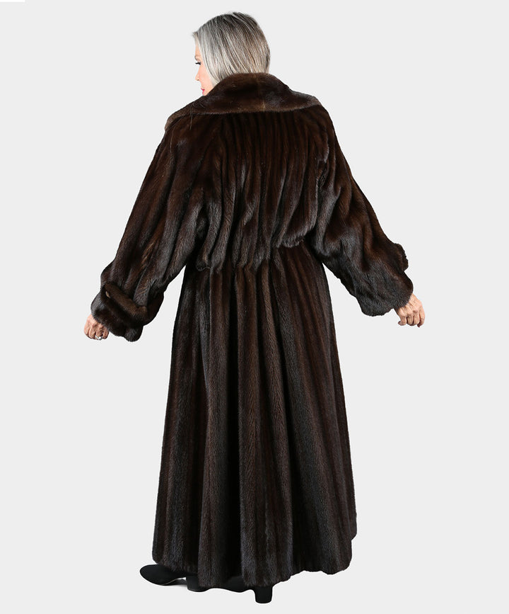 Women's Natural Mahogany Mink Fur Coat
