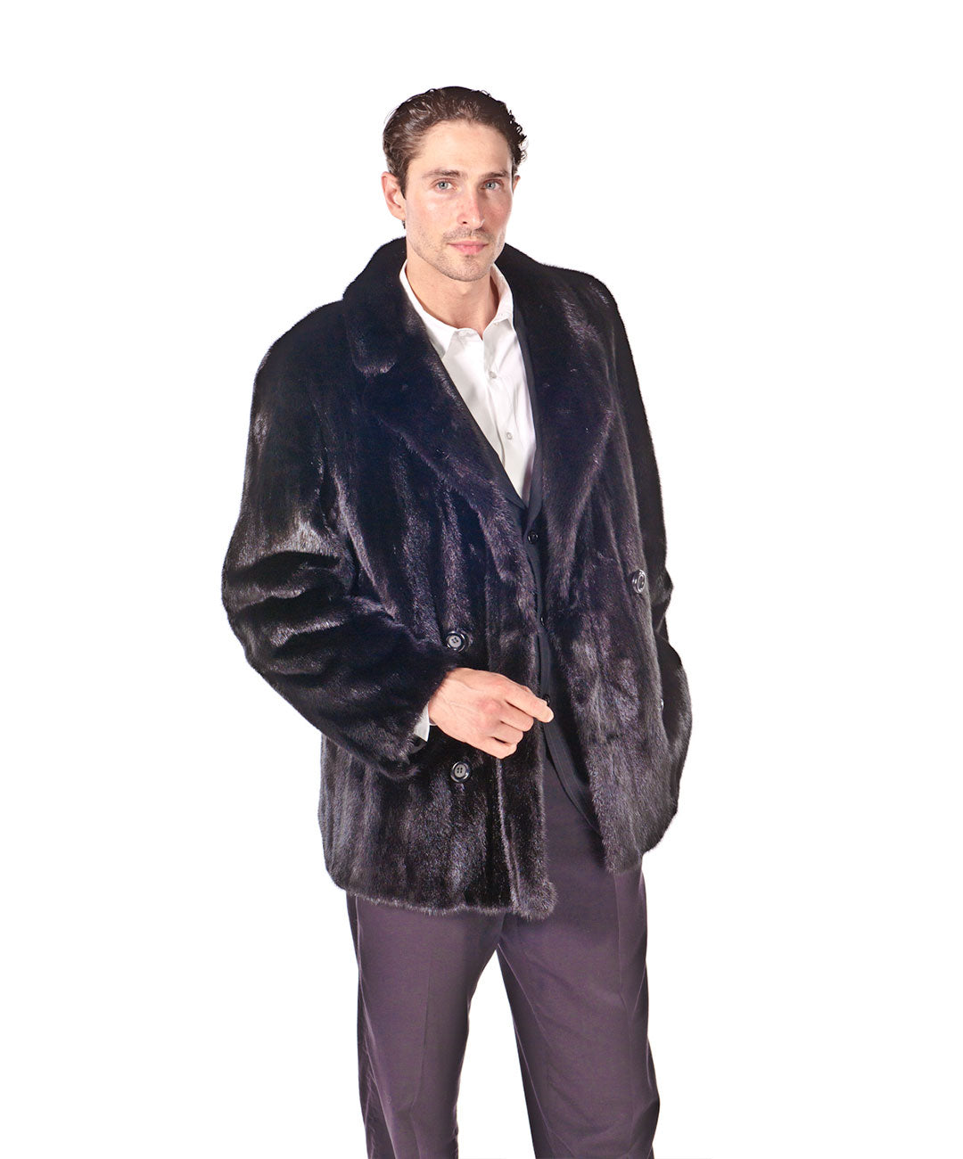 Nerzfarbener Blazer mit Reverskragen für Herren