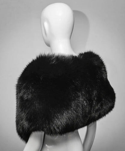 Puritanischer Schulterschal für Damen, tiefschwarz