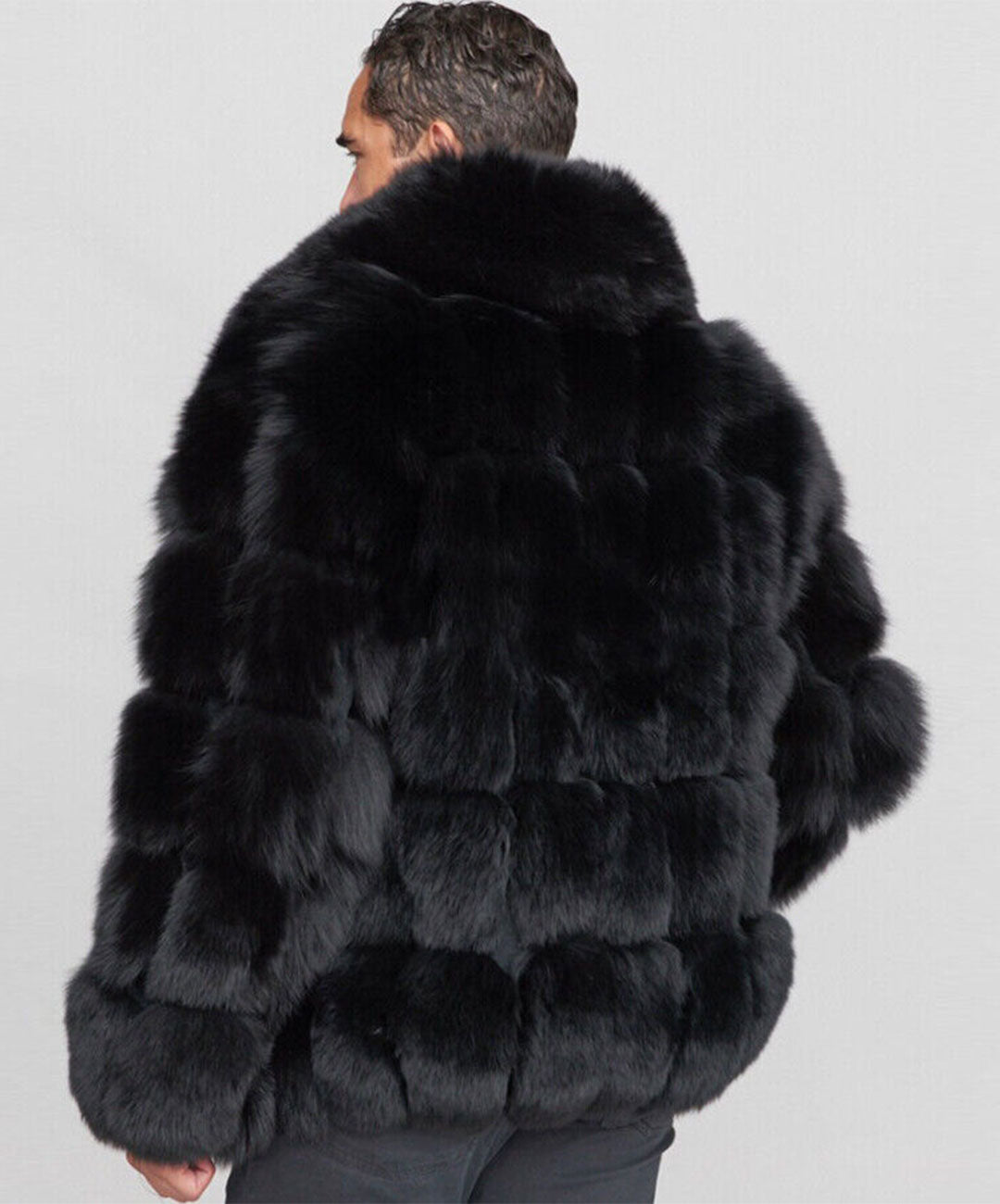 Men's Fox Fur Bomber Jacket