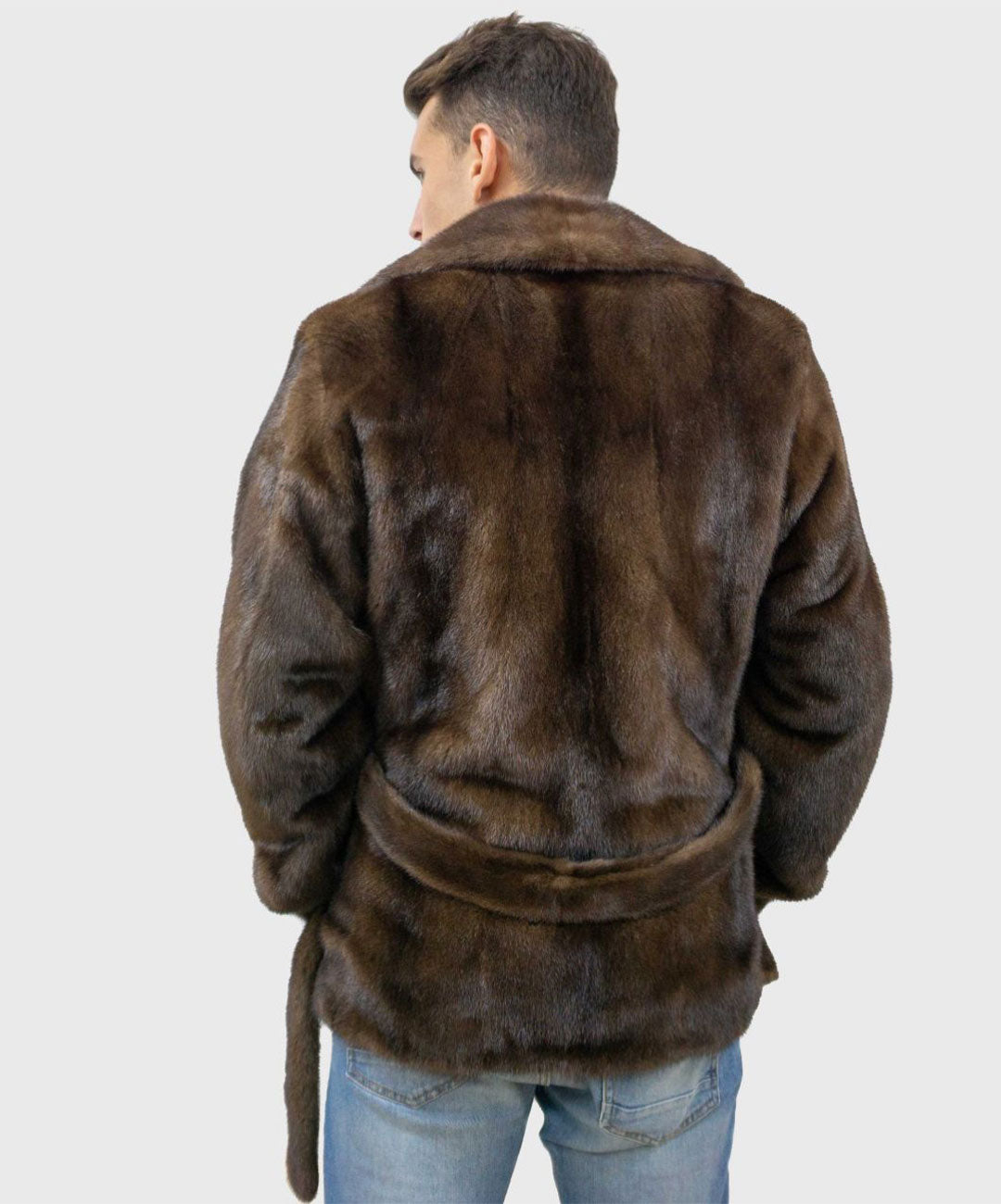 Brown Robed Mink Fur Jacket