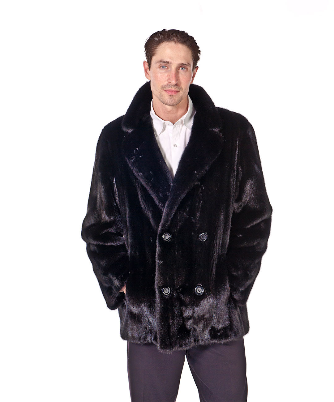 Nerzfarbener Blazer mit Reverskragen für Herren