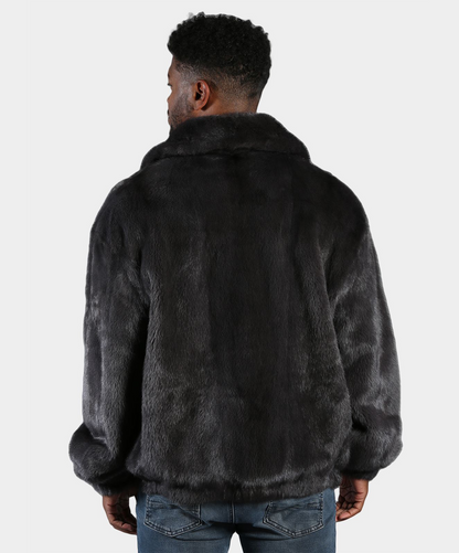 Braune Nerzpelzjacke für Herren