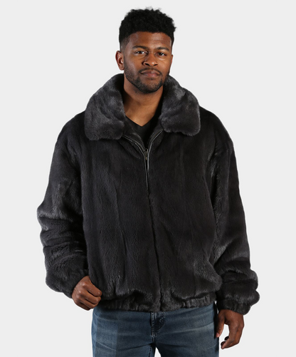 Braune Nerzpelzjacke für Herren