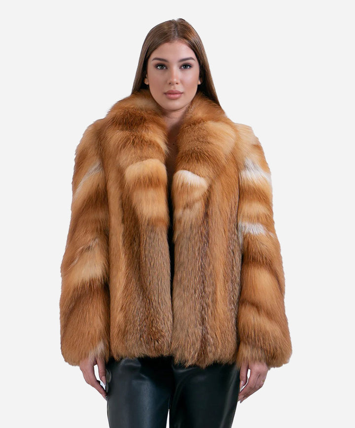 Women's Classic Red Fox Fur Coat