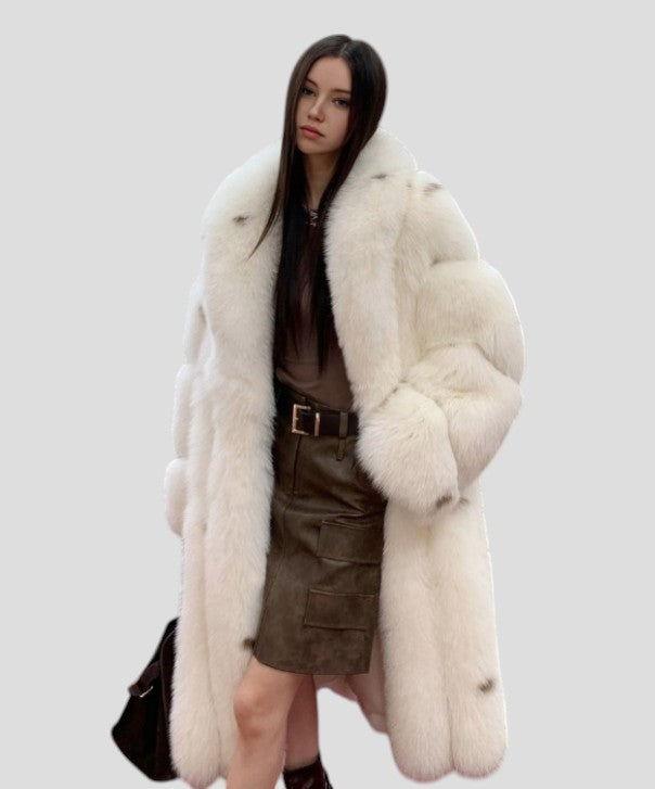 Women’s Full Length Snow Fox Fur Coat