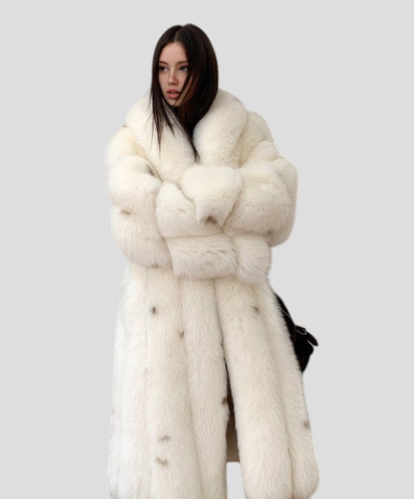 Women’s Full Length Snow Fox Fur Coat