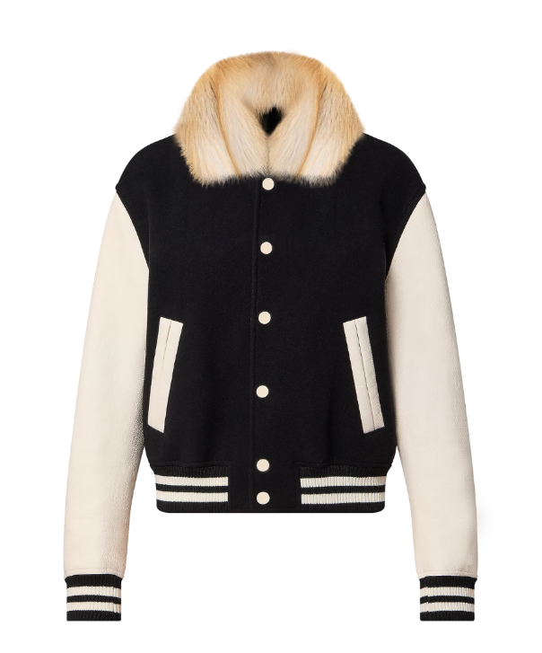 Hunza Varsity Jacket with Golden Fox Fur Collar