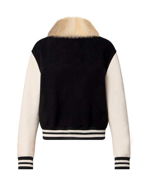 Hunza Varsity Jacket with Golden Fox Fur Collar