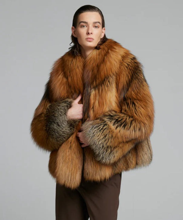 Damen Winter Noir Fuchspelzmantel