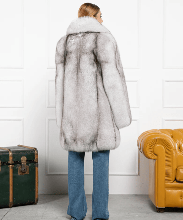 Women's Natural Blue Fox Fur Coat