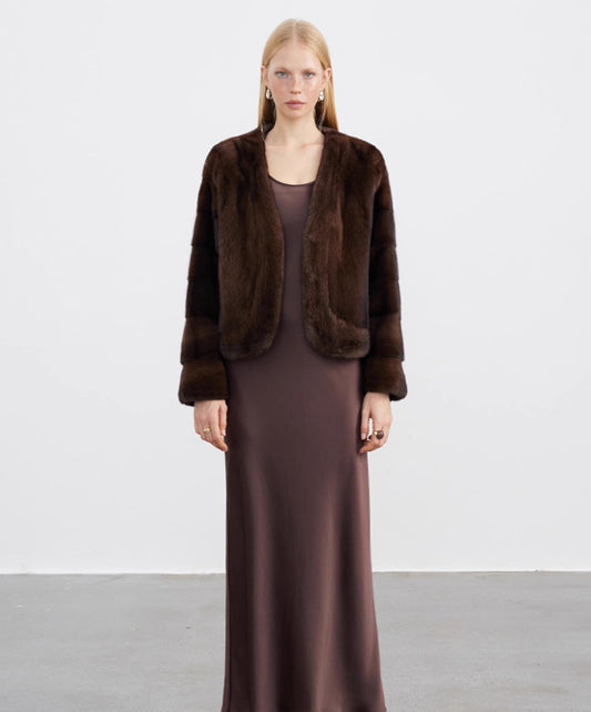 'Cocoa' Mink Fur Jacket