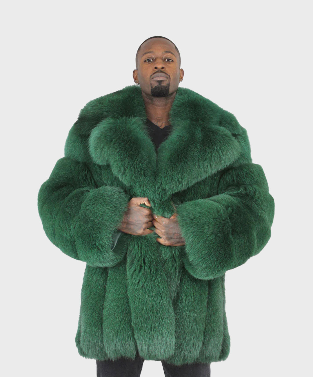 Men's 3/4 Green Fox Fur Coat