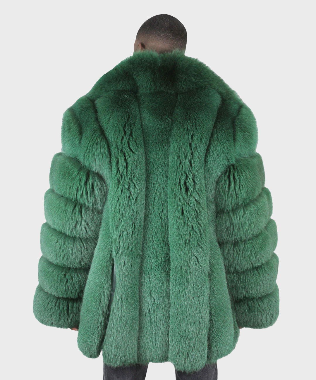 Men's 3/4 Green Fox Fur Coat