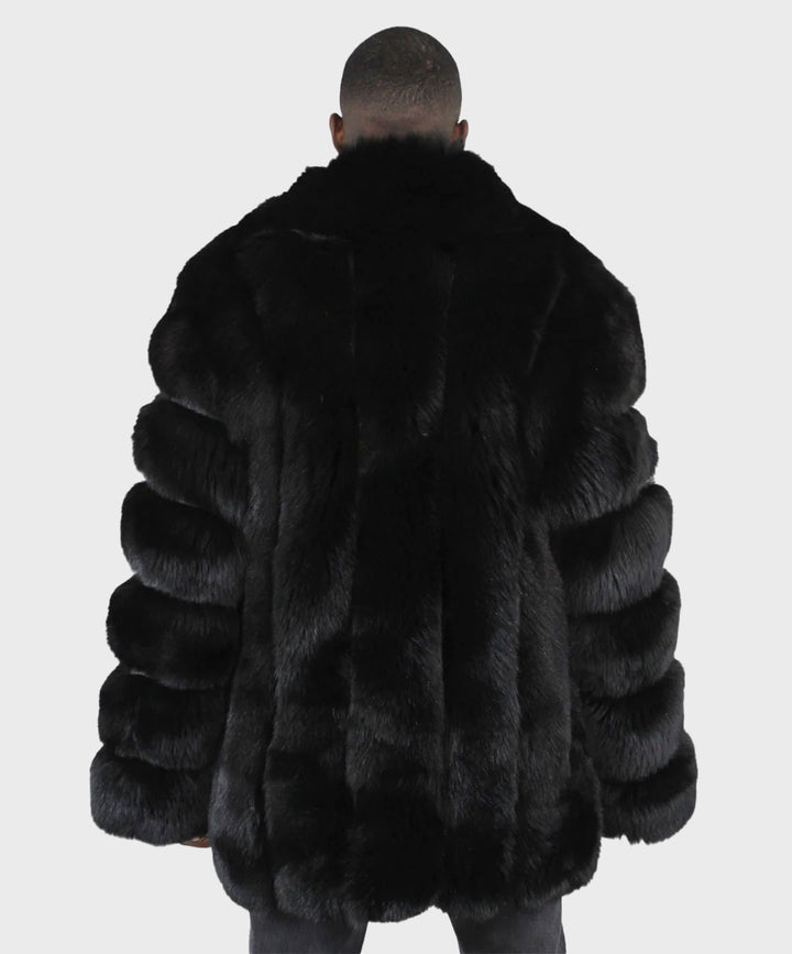 Men's 3/4 Black Fox Fur Coat