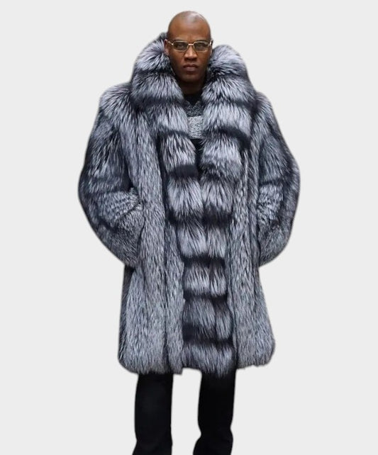 Silver 3/4 Fox Fur Coat