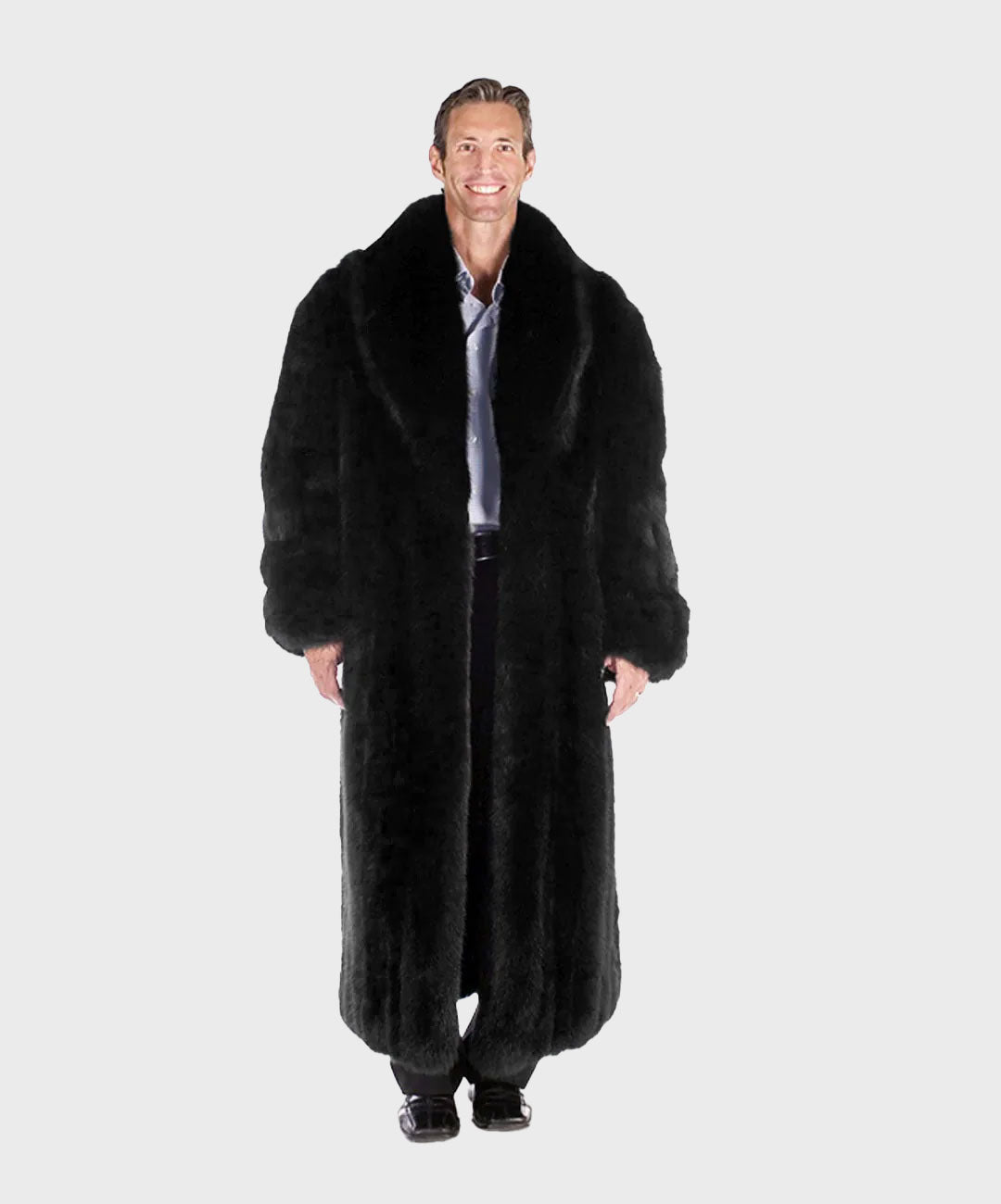 Men's Black Fox Fur Coat