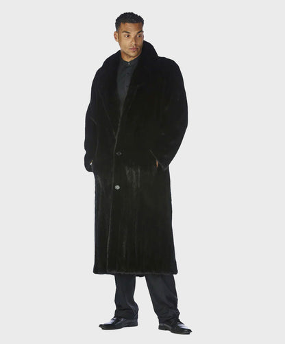 Men's Long Black Mink Coat