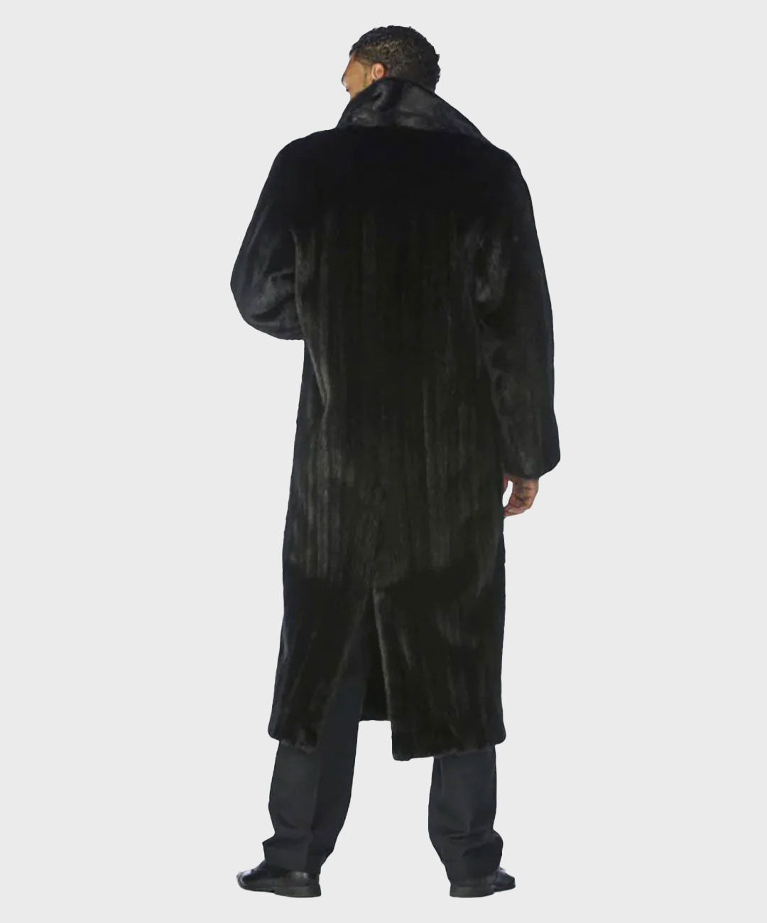 Men's Long Black Mink Coat
