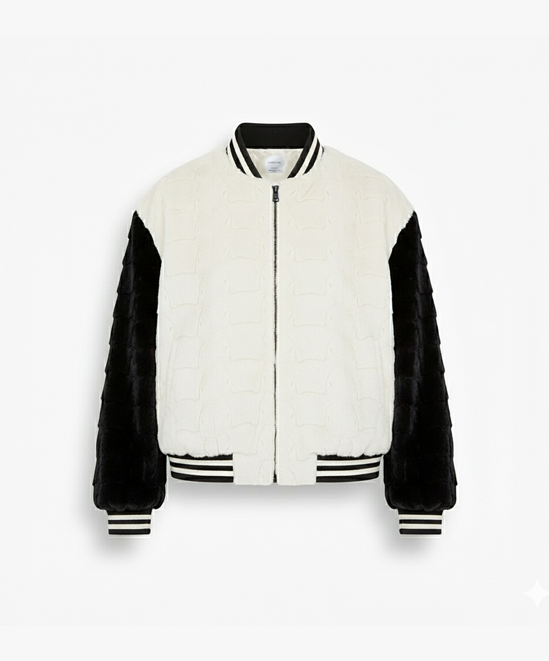 Oreo Diamond Cut Mink Fur Baseball Jacket