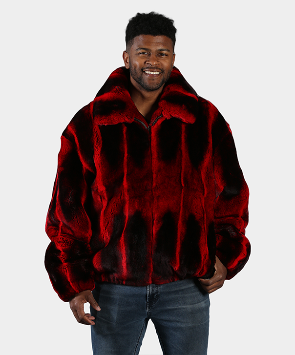 ‘Red’ Rex Rabbit Fur Bomber Jacket