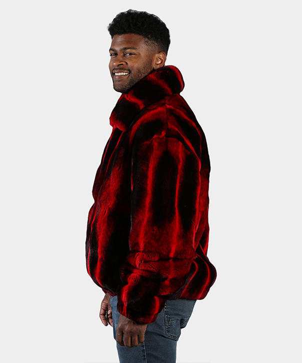 ‘Red’ Rex Rabbit Fur Bomber Jacket