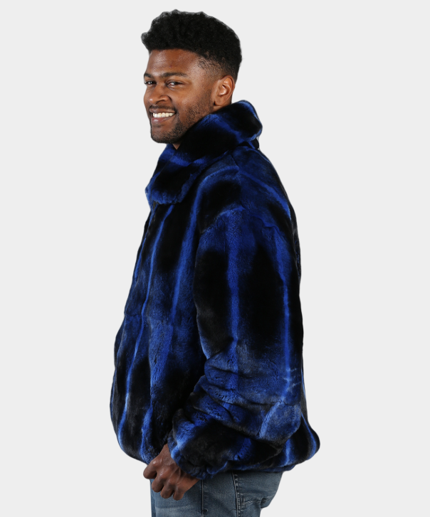 Men’s ‘Royal Blue’ Rex Rabbit Bomber Jacket