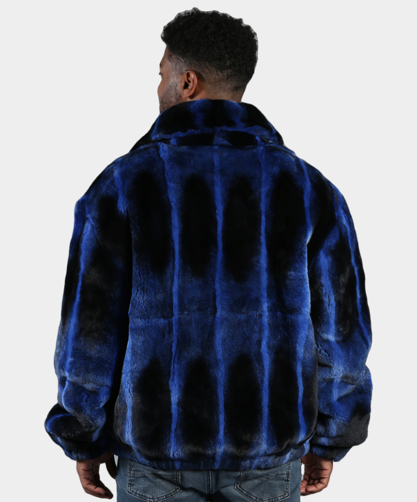 Men’s ‘Royal Blue’ Rex Rabbit Bomber Jacket