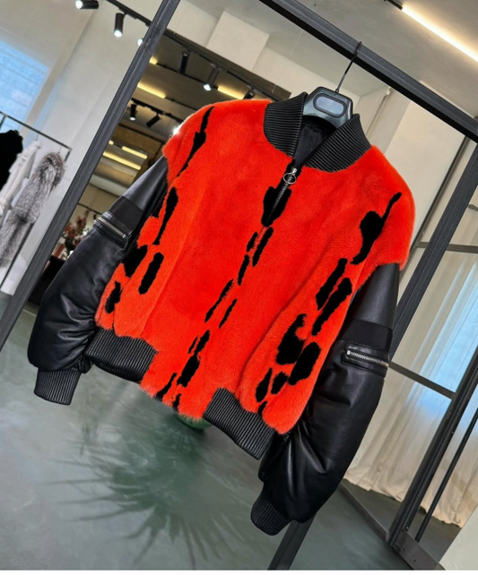 Men's 'Milan' Mink Fur Bomber Jacket