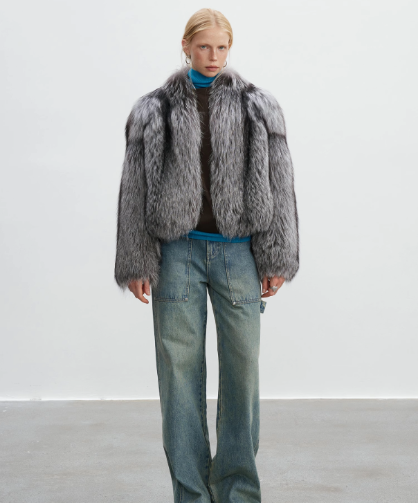 Women's Silver Fox Fur Jacket