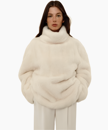 White Mink Fur Sweater