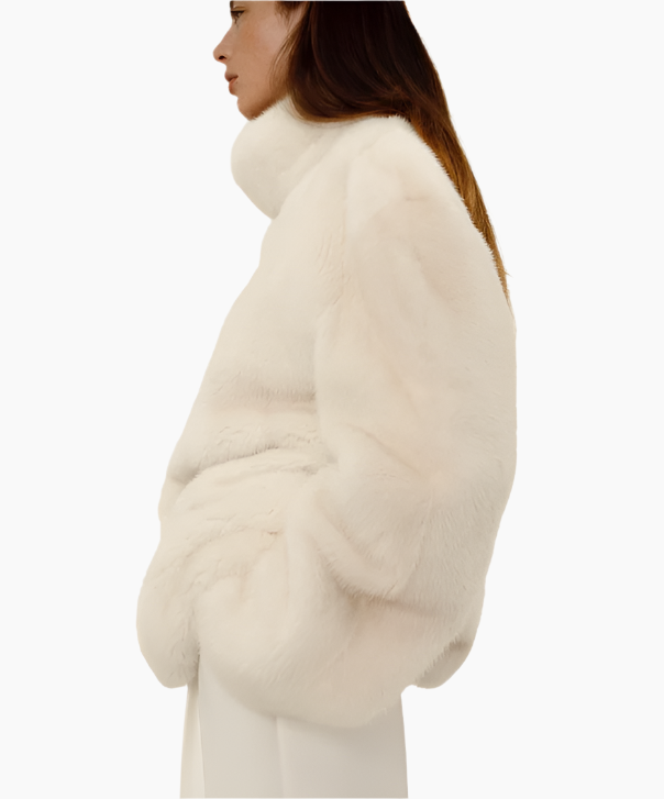 White Mink Fur Sweater