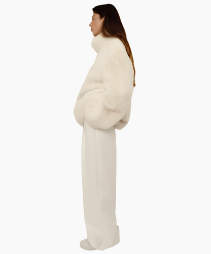 White Mink Fur Sweater