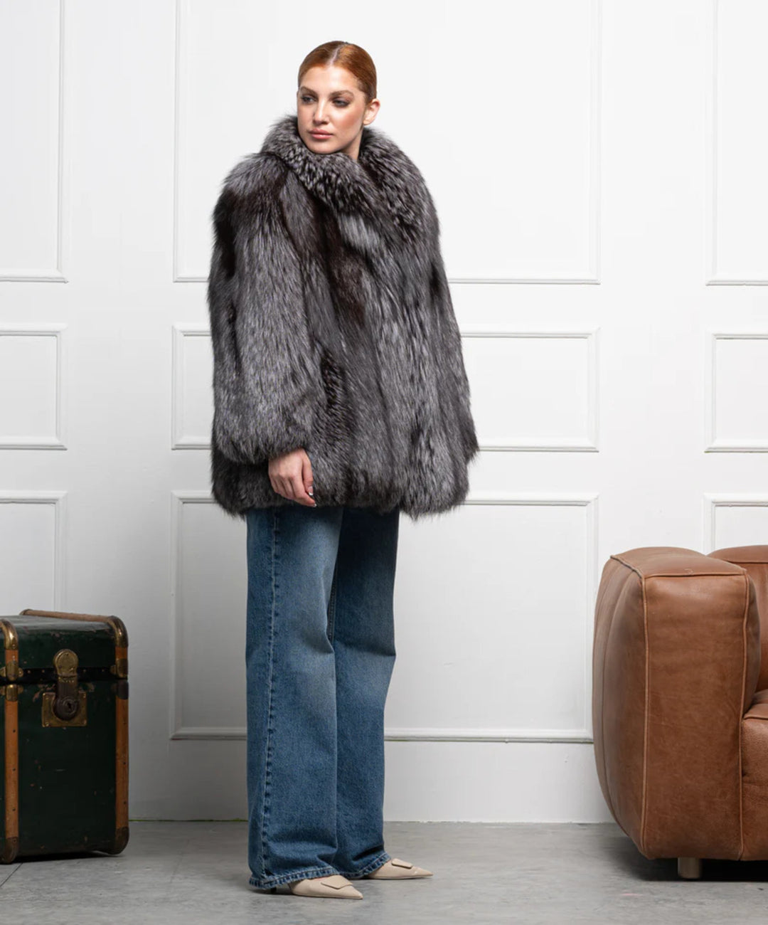 Women’s Silver Fox Fur Coat