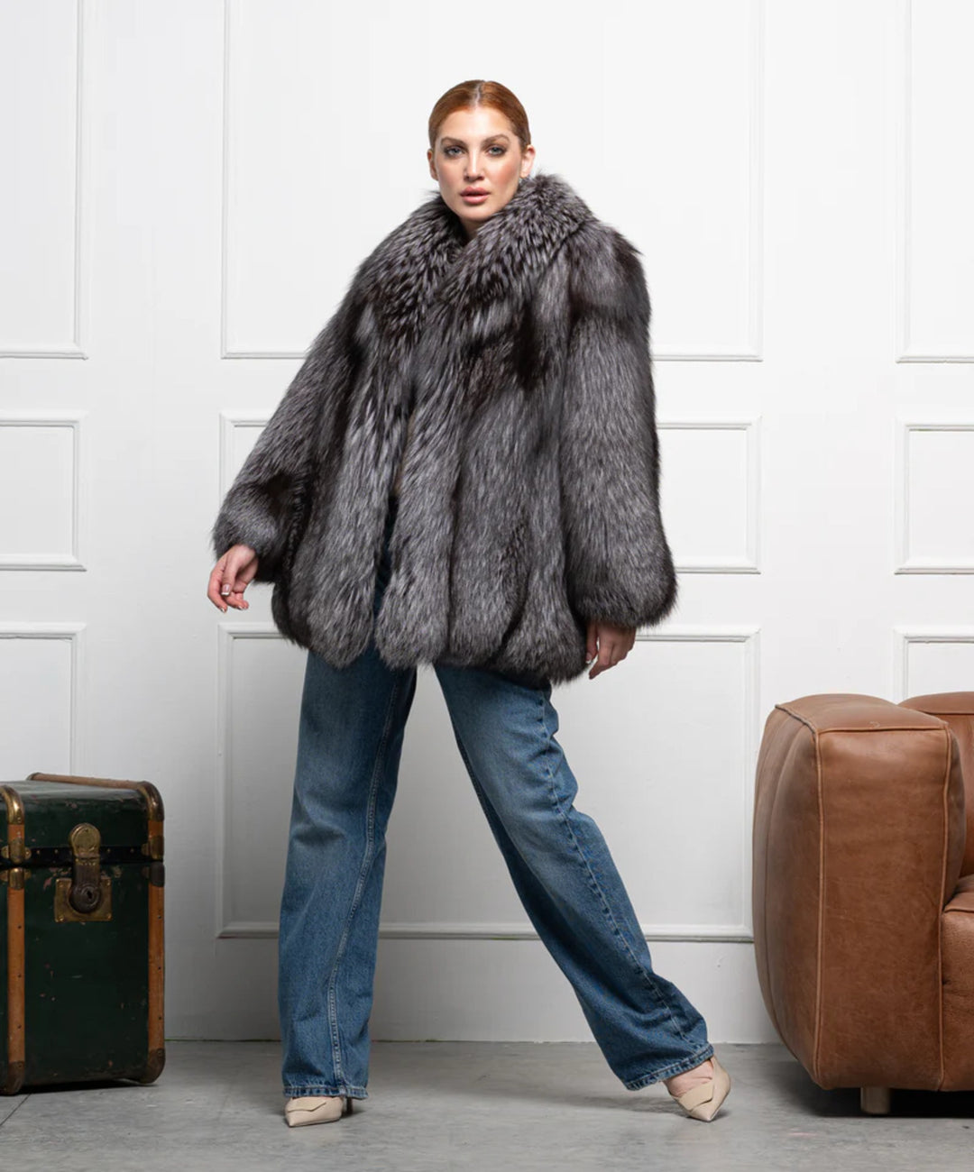 Women’s Silver Fox Fur Coat