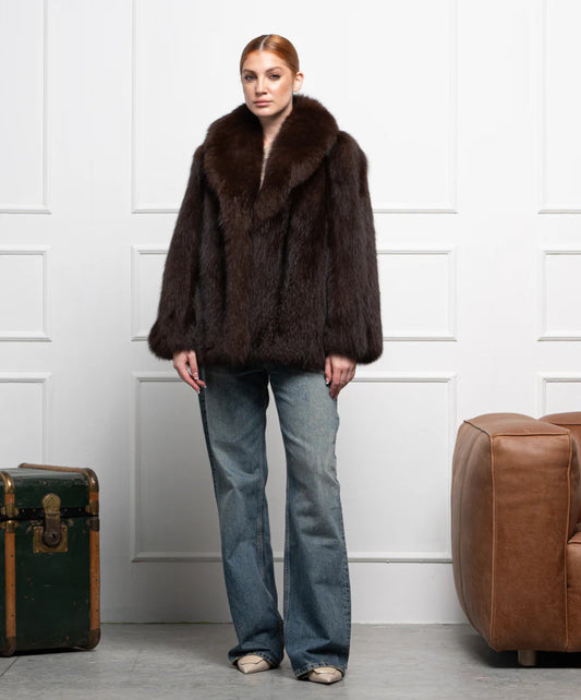 Brown Fox Fur Coat