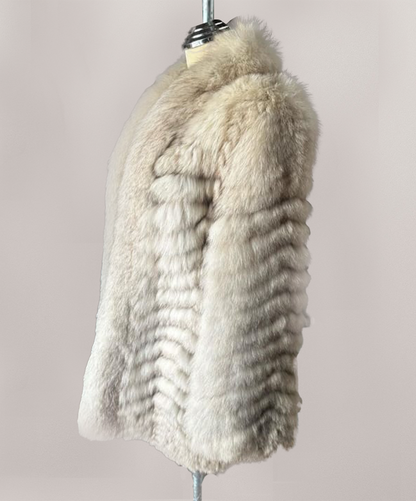 Saga Fox Women's Blue Fox Fur Coat