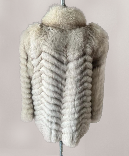 Saga Fox Women's Blue Fox Fur Coat