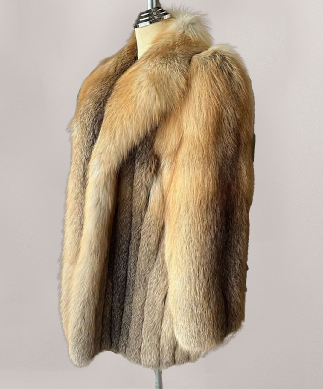 Saga Fox Women's Elegant Golden Fox Fur Coat