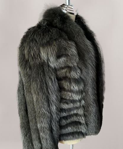 Saga Fox Women's Emerald Green Fox Fur Jacket